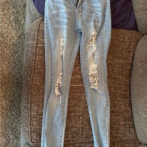 Distressed Light Blue Women's Jeans